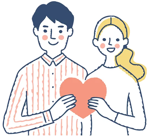 結婚したカップルのイラスト